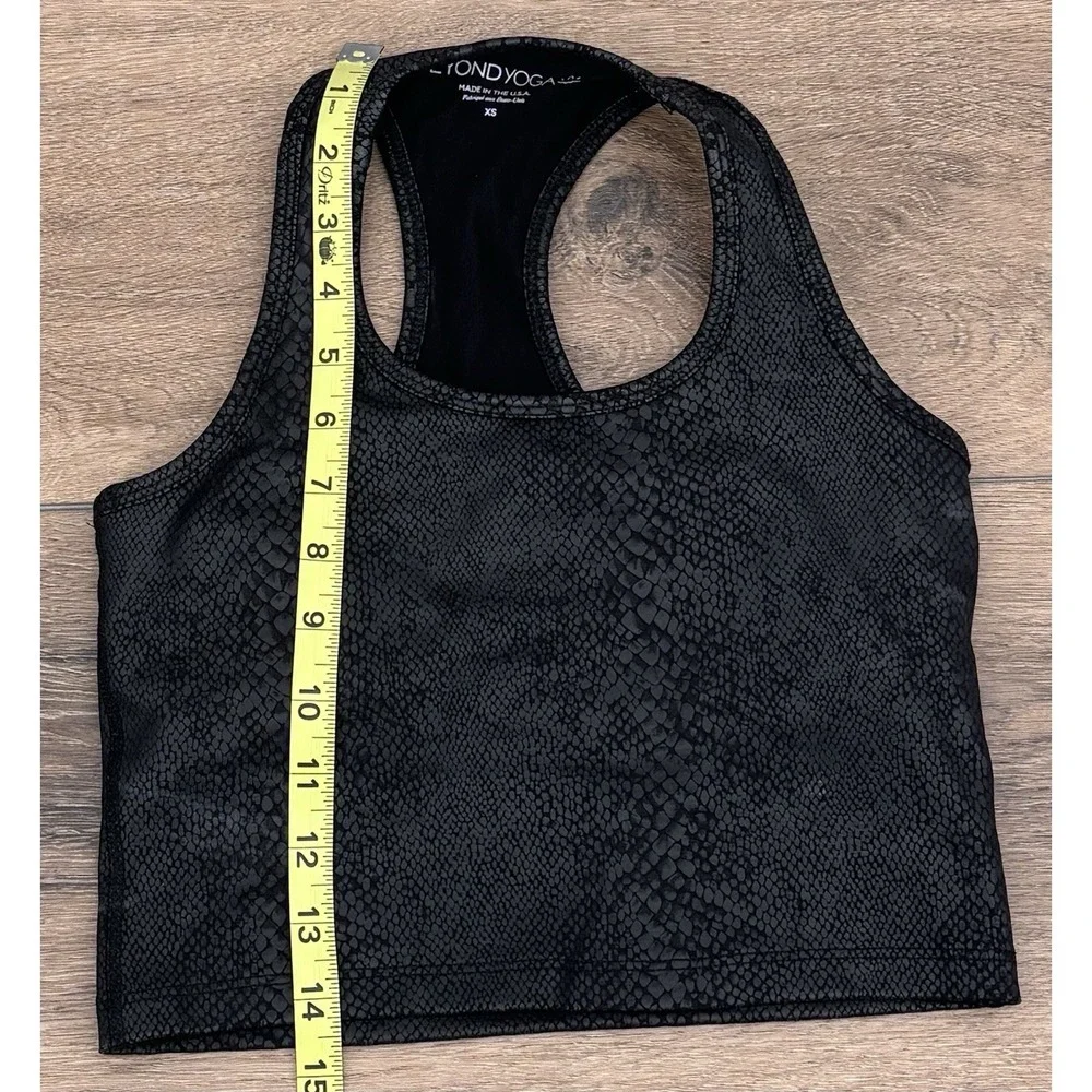 Beyond Yoga Snake Print Racerback Longline Sports Bra Black XS Made in USA